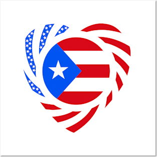 Puerto Rican American Multinational Patriot Flag (Heart) Posters and Art